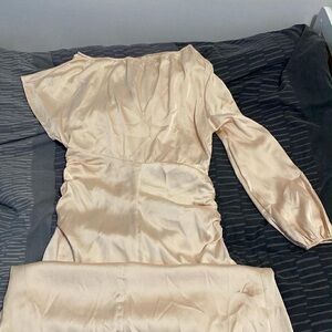 SHEIN Cream High Low Dress